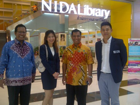 in front of the Nida's library